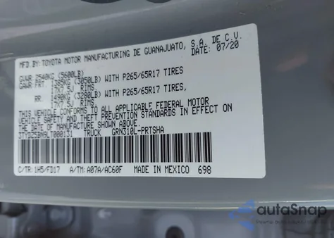 2020 Toyota Tacoma Trd Sport from USA, damaged, VIN 3TYDZ5BN9LT000131